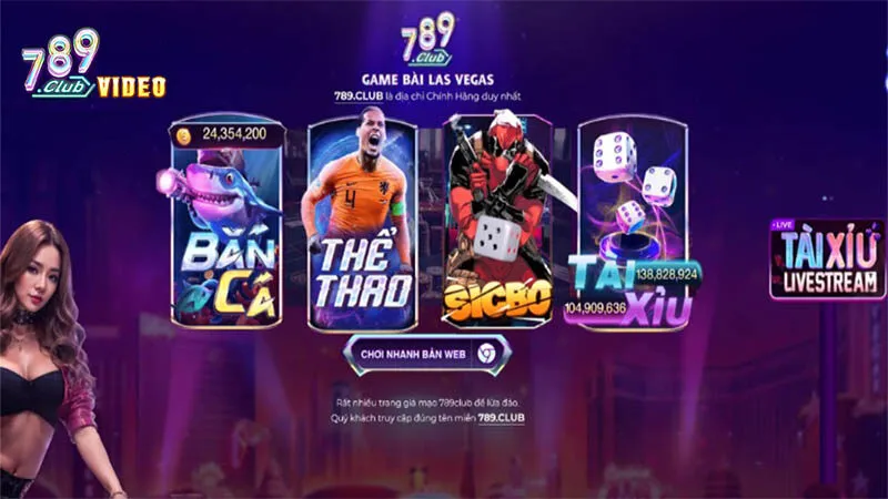 Giao Diện cổng game 789club cực Ấn Tượng